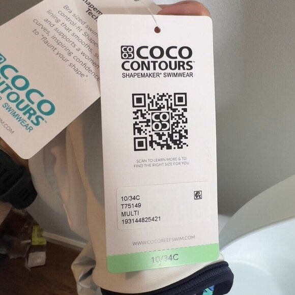 Coco Reef $142 Women's Stellar Printed One-Piece Swimsuit Size 10/34C - Picture 10 of 11